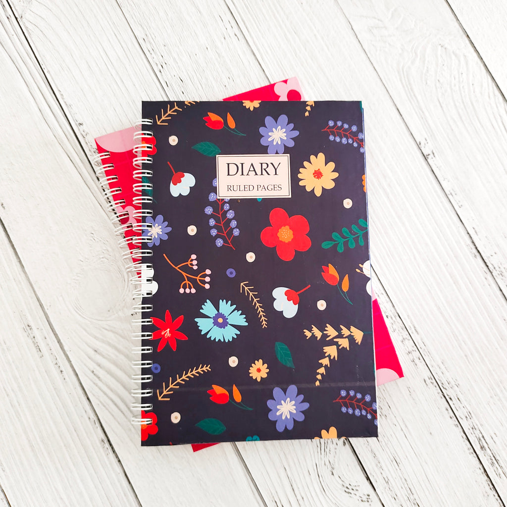 Midnight bloom ruled journal